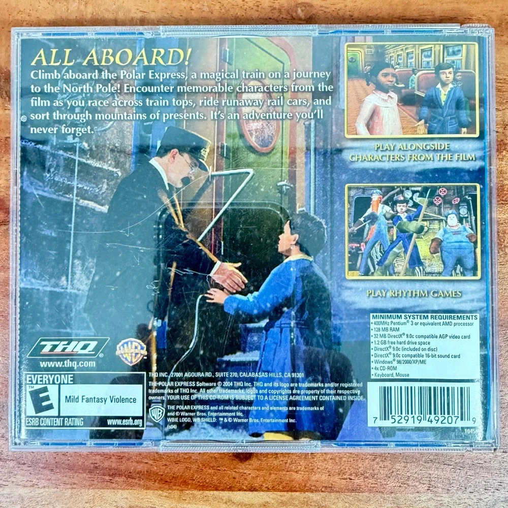 The Polar Express PC CD-ROM Video Game THQ 2004 2-Disc Set Holiday Adventure